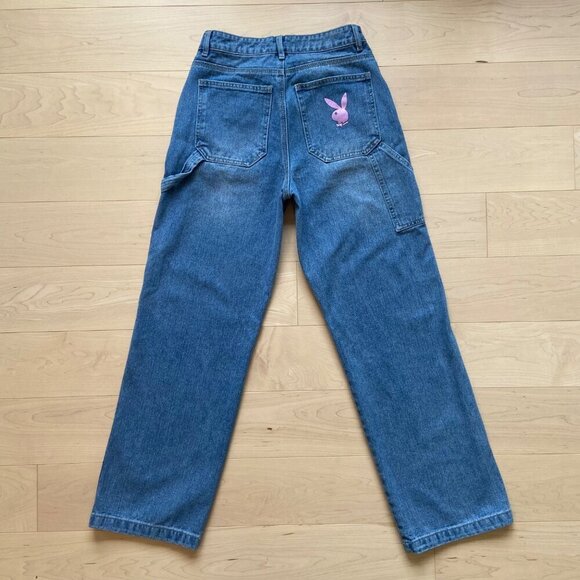 Playboy Womens High-Rise Light Wash Denim Carpenter Style Jeans Size 0 - Picture 2 of 8